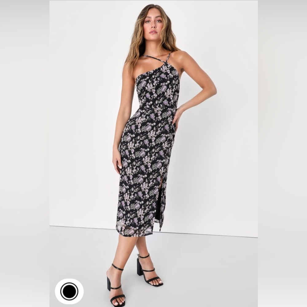 Lulus Black Floral Dress